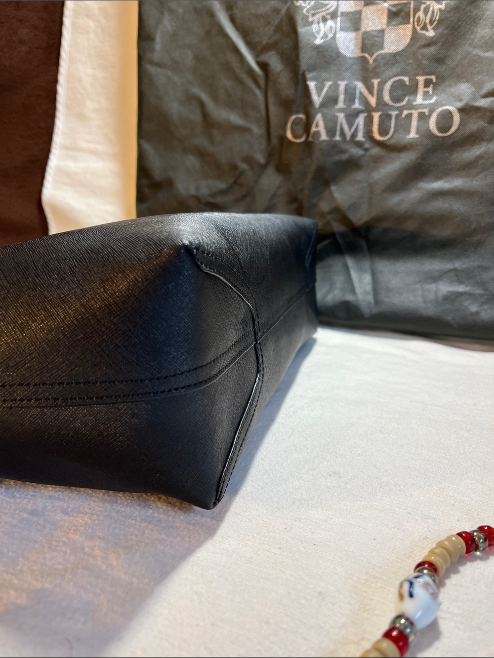 BRAND NEW!!Vince Camuto gold accented midnight Sky Saffiano Tote w/Dust bag!! - Picture 4 of 10